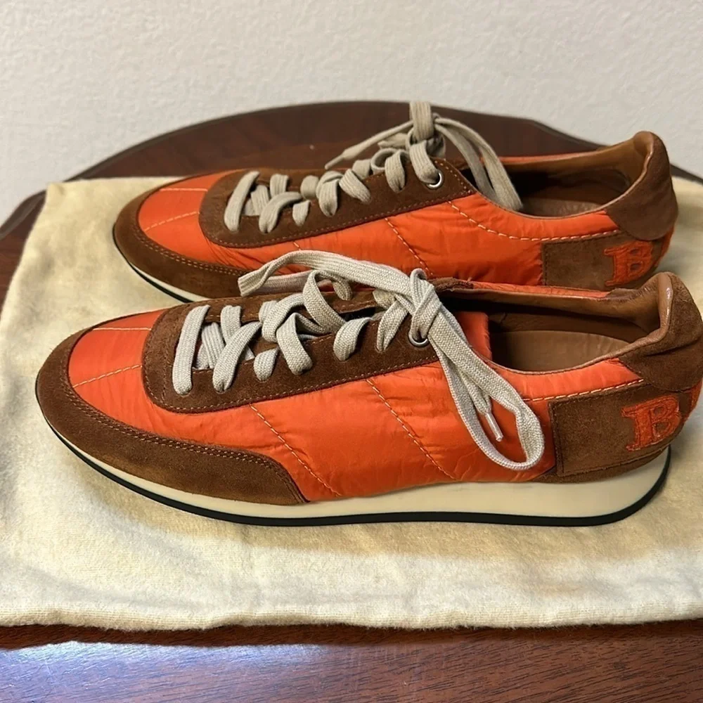 New Burberry Brit Men’s Nylon Color Block Pattern Sneakers Size 41 or 8 - Picture 2 of 10